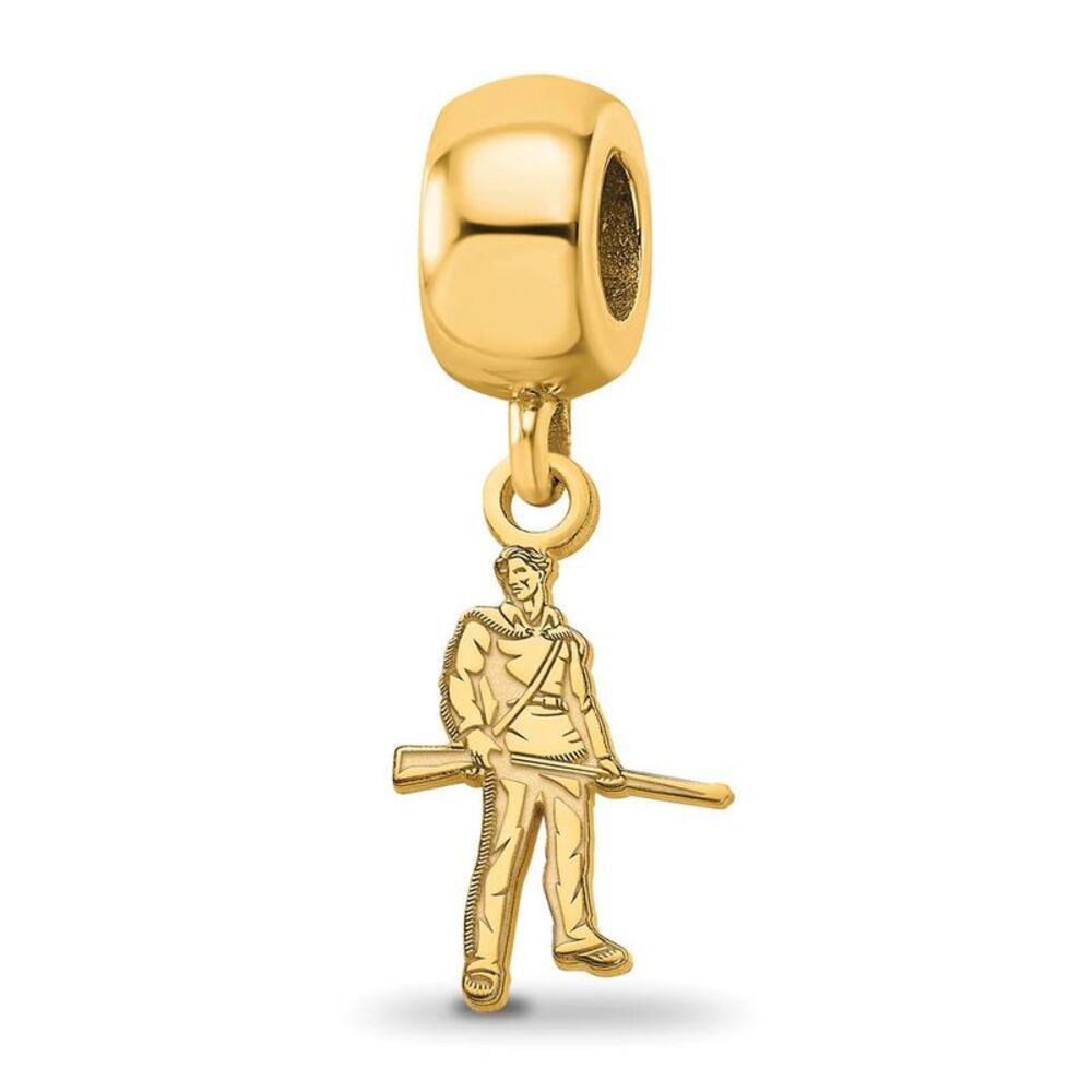 14k Gold Plated Silver West Virginia University XS Dangle Bead Charm